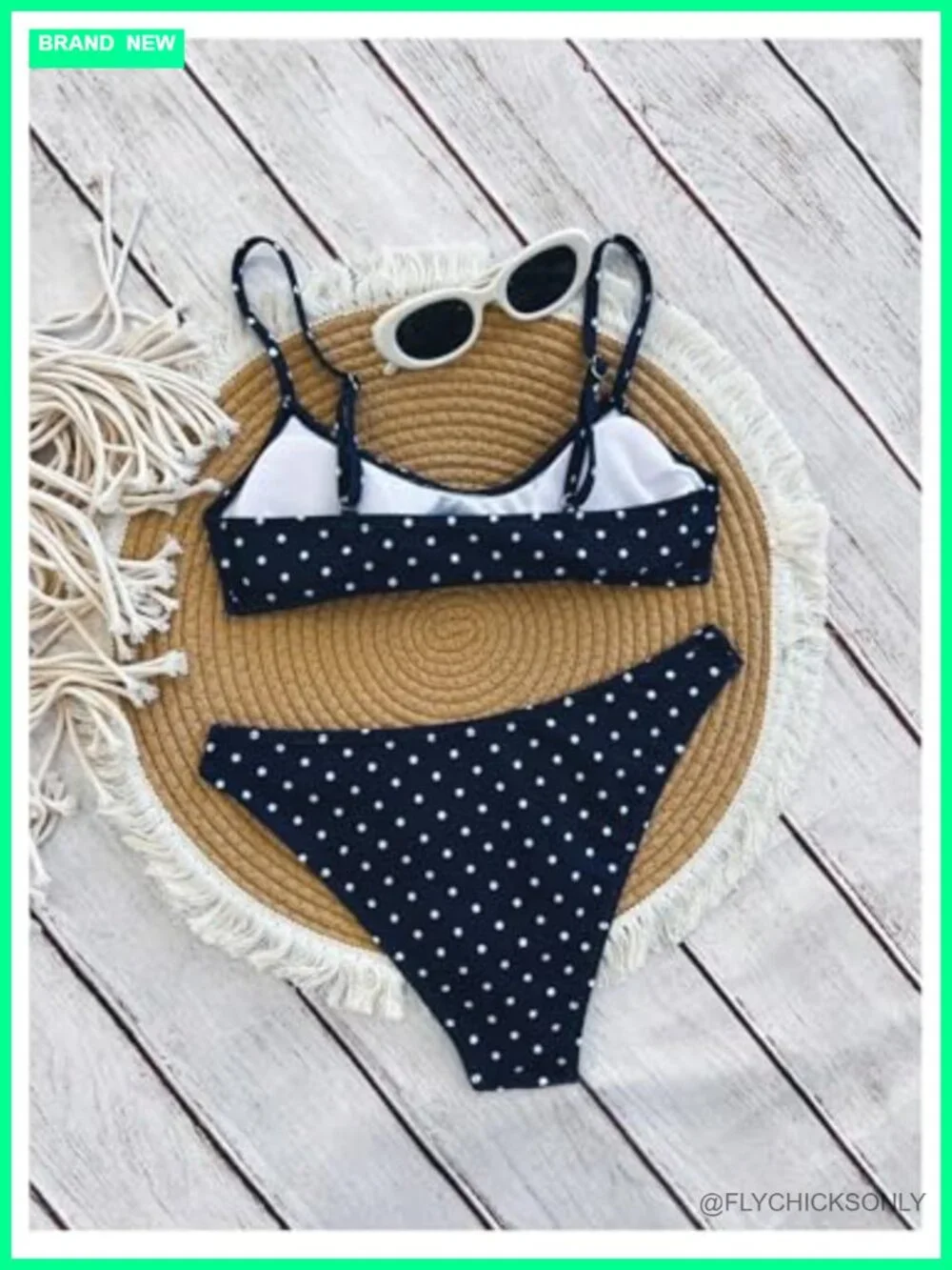 Women's Polka Dots Micro Bikini Set High Leg Thong Racerback Swimwear
